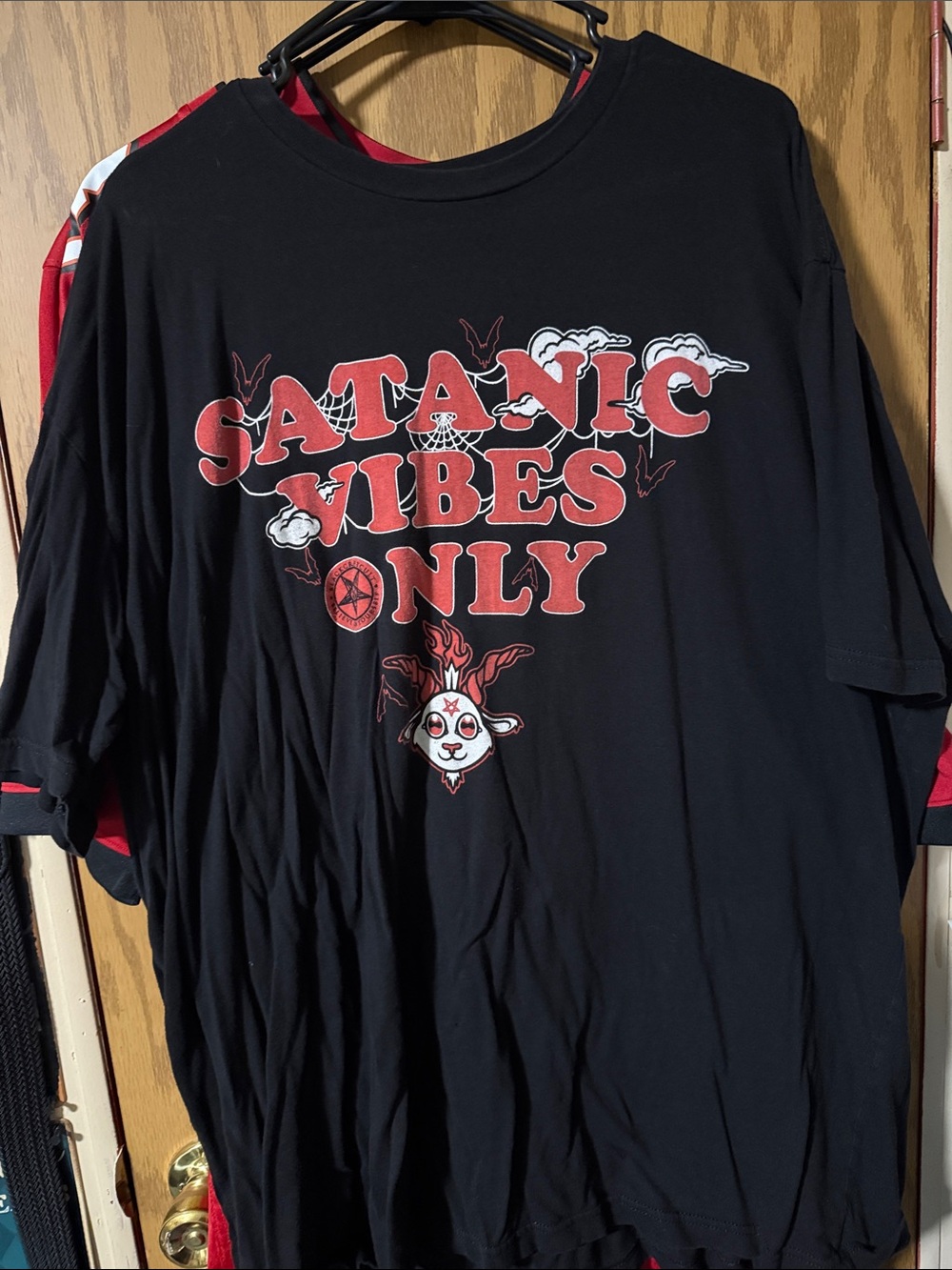 Satanic Vibes Only Graphic Tee - Black/Red